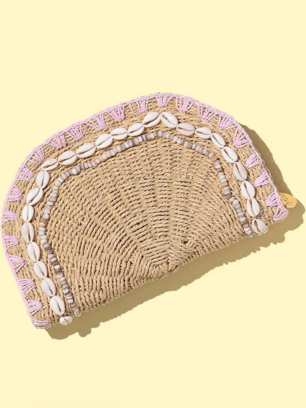 NWT Stoney Clover Lane Seashell Woven Clutch